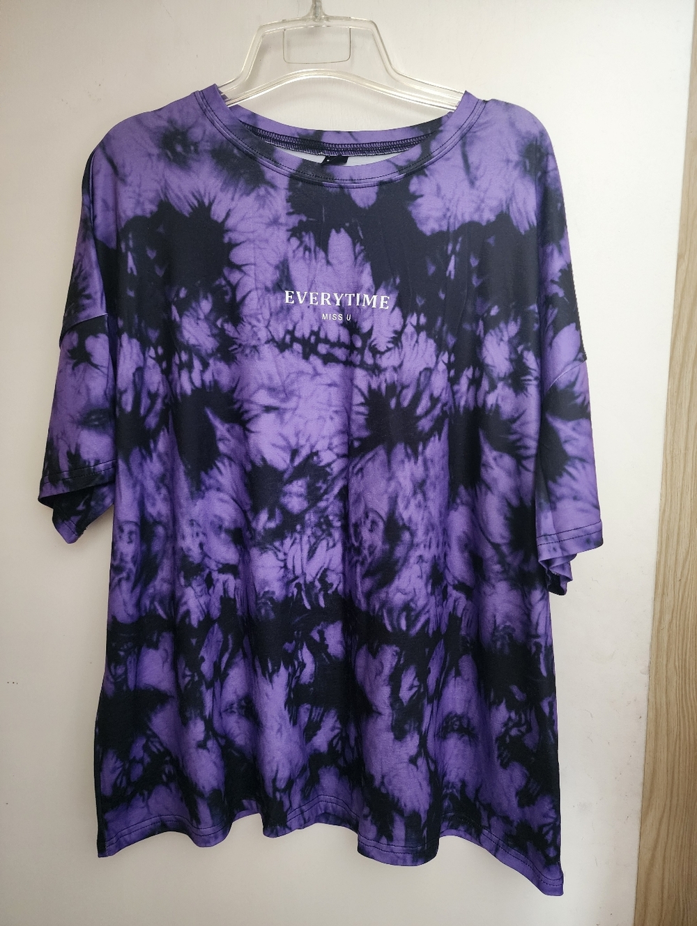 Everytime Purple & Black Tie-Dye Tee XL